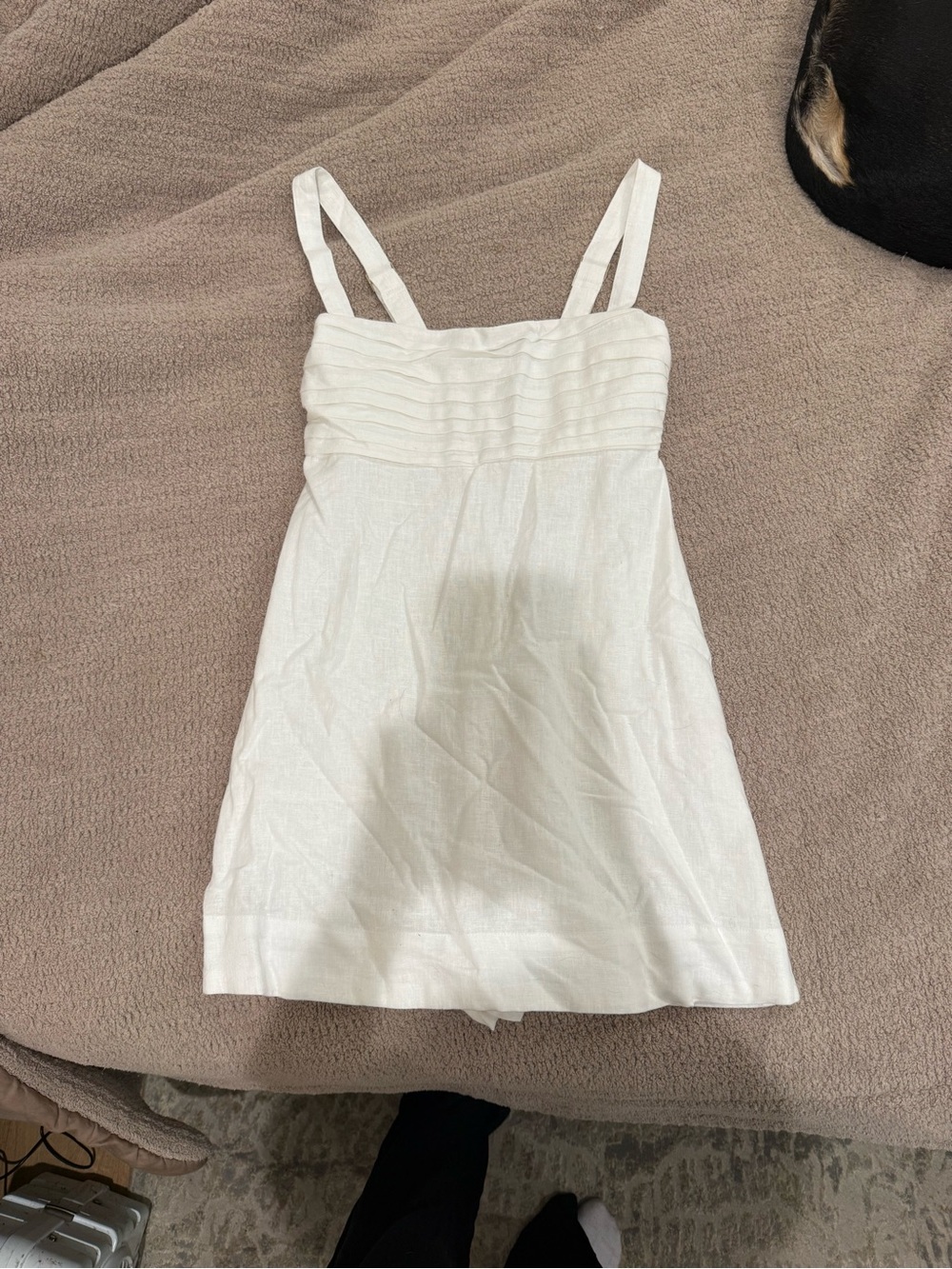 Abercrombie & Fitch White Linen-Blend Strappy Sundress